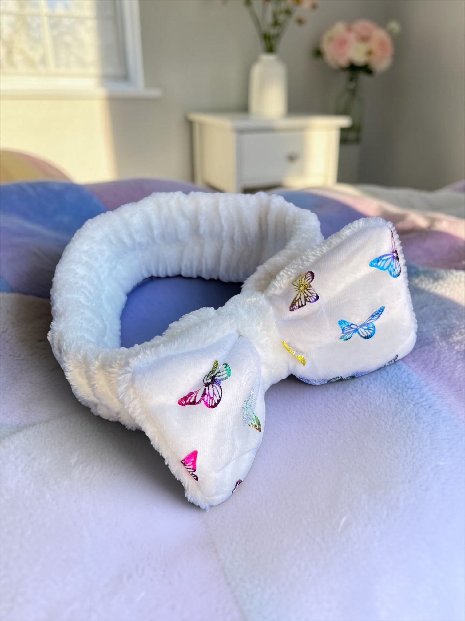 Diadema Facial de Mariposas – Suave y Cómoda